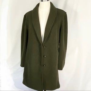 J. Crew Deep Moss (Green) Boiled Wool Top Coat